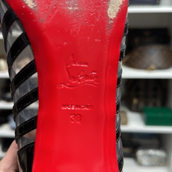 CHRISTIAN LOUBOUTIN PVC Specchio Black patent Leather and Clear stripes - Picture 3 of 7